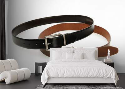 Leather belt isolated on the white background Wall mural