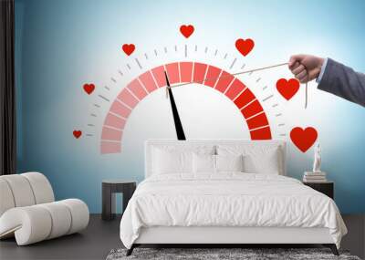 Love meter concept for valentines day Wall mural