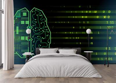 machine learning and cognitive computing - 3d rendering Wall mural