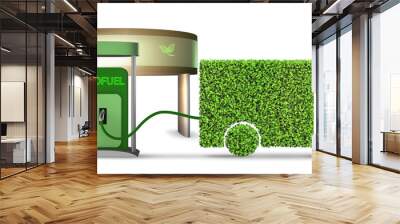 man in ecofuel concept for delivery vehicles Wall mural