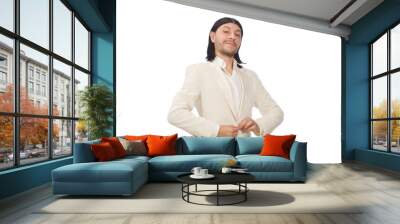 Man in funny concept isolated on white Wall mural