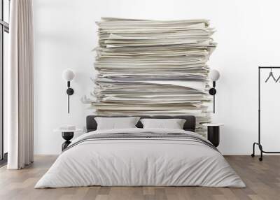 Pile of papers on white Wall mural