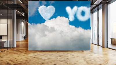 Romantic concept with clouds on sky Wall mural