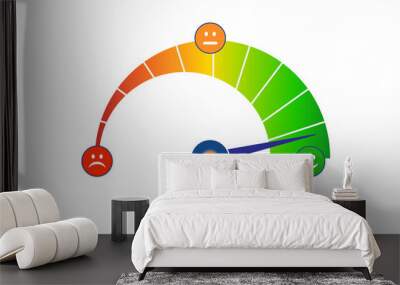 Satisfaction meter in customer opinion concept Wall mural