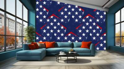 Seamless pattern with stars in the American flag theme. Stock vector. Wall mural