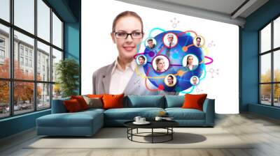 Social networking concept with people Wall mural