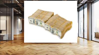 Stack of dollars in business concept isolated on white Wall mural