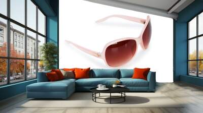 Stylish sunglasses isolated on the white background Wall mural