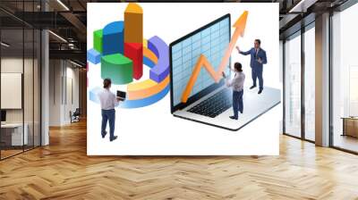 Trader working in technical visualization environment Wall mural