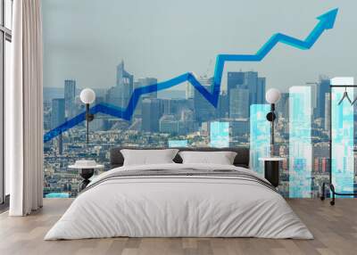 Trading concept with financial chart Wall mural