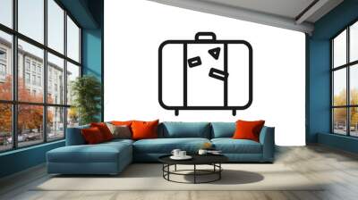 Travel baggage icon. Luggage symbol. Suitcase icon vector illustration for perfect web and UI design Wall mural