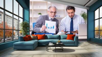 Two accountants working in the office Wall mural