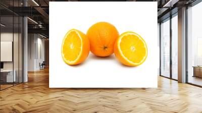 Two oranges isolated on the white background Wall mural