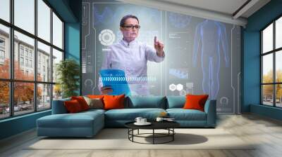 Woman doctor in telemedicine mhealth concept Wall mural