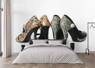 Woman shoes isolated on the white background Wall mural