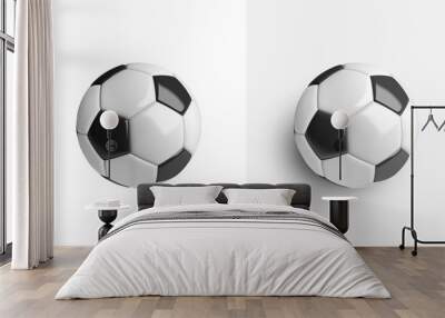 A soccer ball isolated on a white background. With shadow and without shadow.
 Wall mural