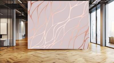 rose gold. decorative vector pattern with floral elements Wall mural