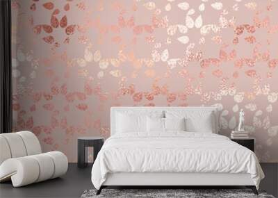 Rose gold. Luxurious vector texture with an abstract pattern and metallic effect for the design Wall mural