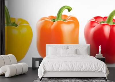 fresh pepper vegetables isolated on white background Wall mural