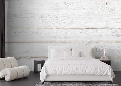 white wood texture background, wide wooden plank panel pattern Wall mural