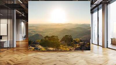 Panorama of the Wichita Mountains in the United States of America during the sunset Wall mural