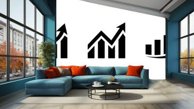 Growing bar chart icon vector. Profit growth sign symbol Wall mural