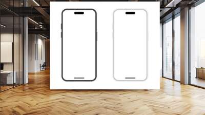 Smartphone mockup in black and silver color. Mobile phone. cellphone icon vector illustration Wall mural