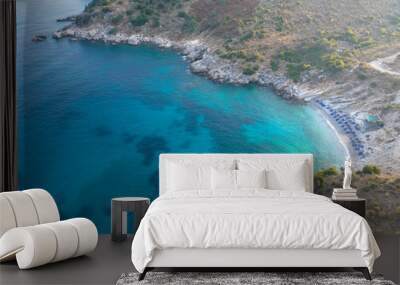 Ionian Sea, mirror beach Saranda, Albania, most beautifully beach, crystal clear sea Wall mural