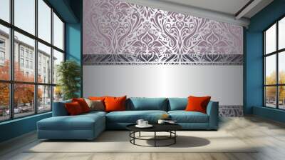 pink  & silver vintage wallpaper Wall mural