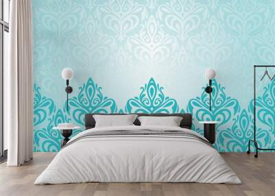 Turquoise decorative retro decorative holiday background design Wall mural