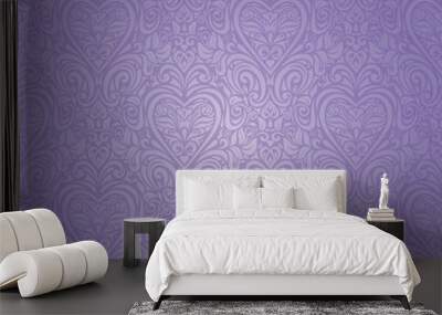 violet vintage seamless floral background design Wall mural