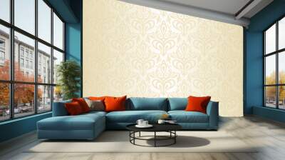 white  & gold vintage wallpaper Wall mural