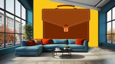 Briefcase flat icon on isolated transparent background.	 Wall mural