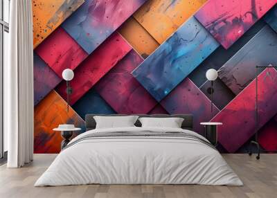 Vibrant Geometric Canvas: Artistic Design Wall mural