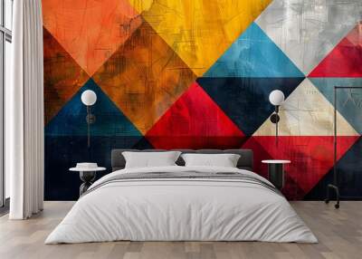 Vibrant Geometric Figures: Colorful Art Wall mural