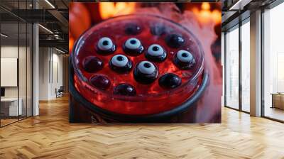 halloween punch with floating candy eyeballs Wall mural