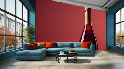 red champagne bottle Wall mural