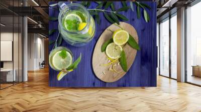 fresh lemonade with lemon, sage  and mint Wall mural