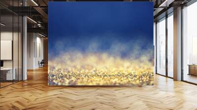 Glamourous luxury golden and blue bokeh background Wall mural