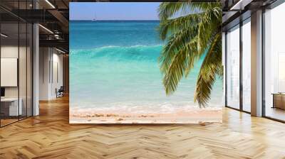 Turquoise water of caribbean sea. Cayman islands Wall mural