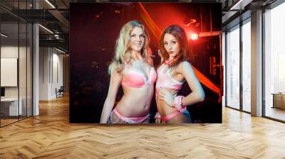 Two girls in bikini. The club Wall mural