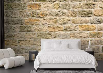 Background from a beige natural stone wall Wall mural