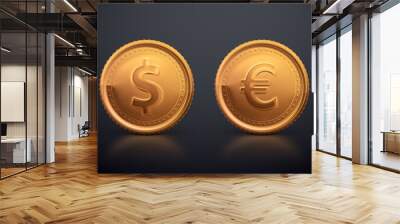 Coin Dollar and Euro Wall mural