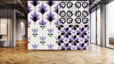 Seamless patterns set Wall mural