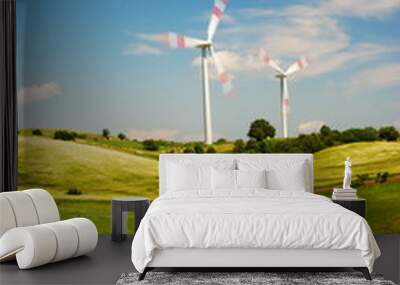 landscape and wind turbines Wall mural