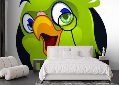 parrot bird mascot cartoon in vector Wall mural