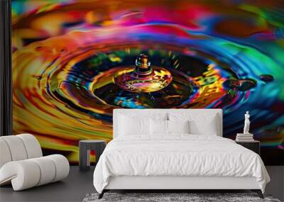 Abstract composition of colorful water droplets, creating a vibrant and artistic visual experience 🎨💧 Wall mural