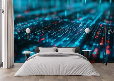 Abstract technology digital background. Big data concept Wall mural