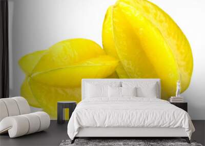 Carambola - starfruit isolated on white background Wall mural