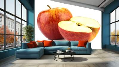 Ripe red apple iIsolated on white background Wall mural